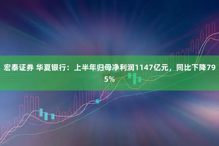 宏泰证券 华夏银行：上半年归母净利润1147亿元，同比下降795%